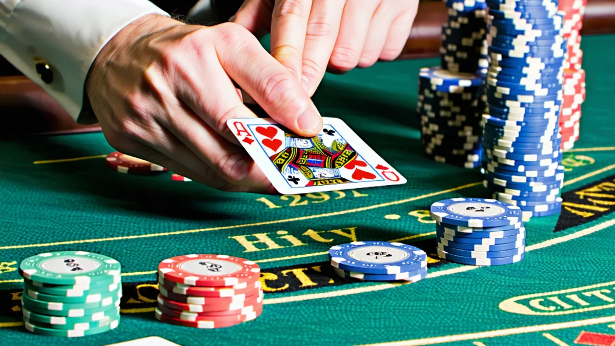 Bàn chơi Blackjack trực tiếp tại suncity888 với người chia bài đang phục vụ người chơi