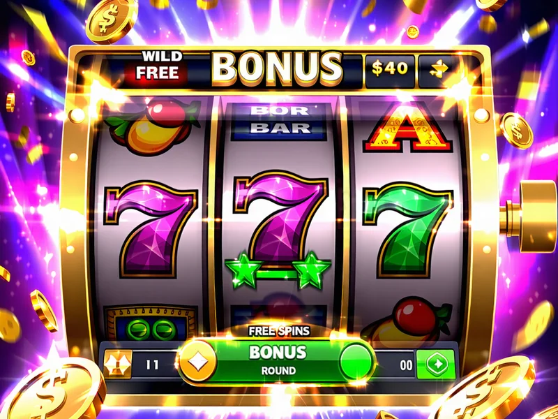 Hình ảnh minh họa các tính năng thưởng trong game slot như vòng quay miễn phí, biểu tượng Wild, Scatter, vòng quay thưởng đặc biệt, tạo cơ hội thắng lớn và trải nghiệm kịch tính.