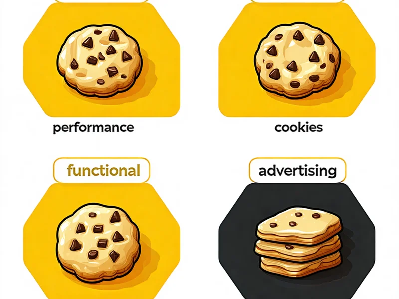 Minh họa các loại cookie khác nhau được sử dụng bởi suncity888, bao gồm cookie cần thiết, hiệu suất, chức năng và quảng cáo