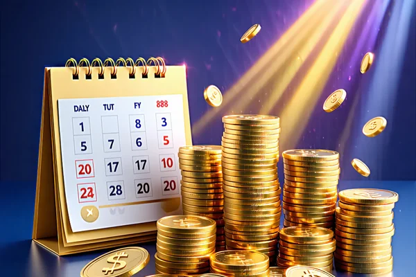 Hình ảnh khuyến mãi nạp tiền hàng ngày Suncity888, tiền xu và lịch