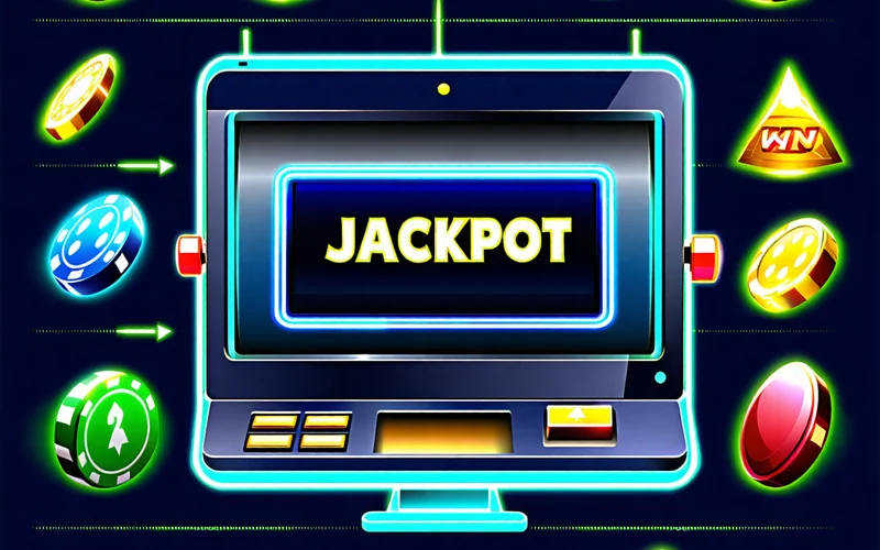 Hình ảnh minh họa các mẹo chơi slot jackpot lũy tiến hiệu quả, với các biểu tượng chiến lược và quản lý tiền, giúp người chơi tại suncity888 tối ưu hóa cơ hội thắng.