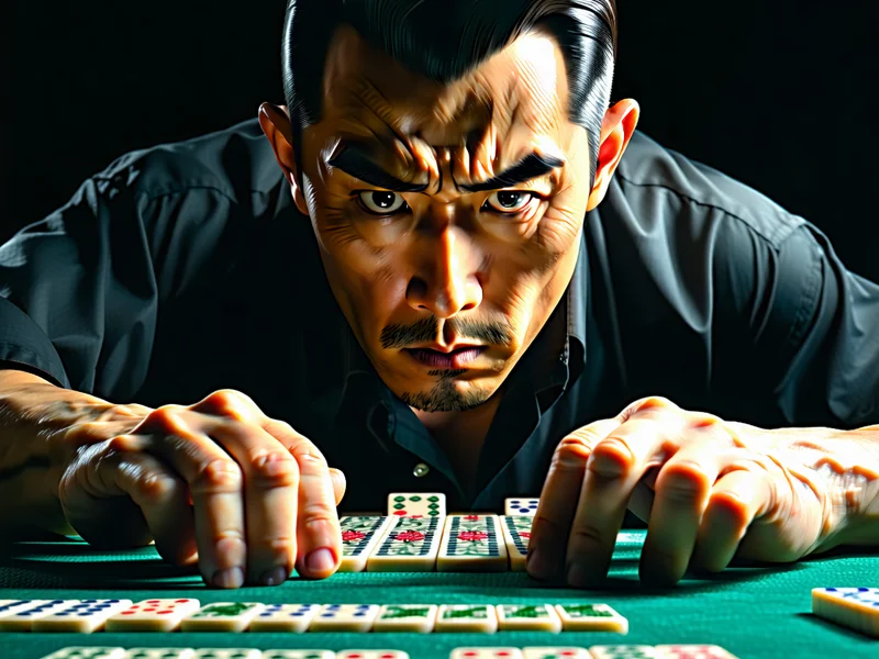 Hình ảnh một người chơi Mahjong đang tập trung suy nghĩ, thể hiện chiến lược và mẹo chơi
