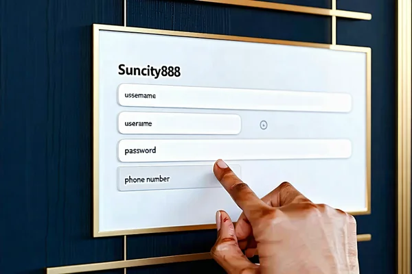 Bước 2: Điền thông tin đăng ký Suncity888, biểu mẫu với các trường như tên người dùng, mật khẩu, số điện thoại