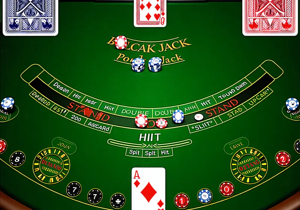 Bảng chiến lược cơ bản Blackjack minh họa các quyết định tối ưu dựa trên bài của người chơi và nhà cái