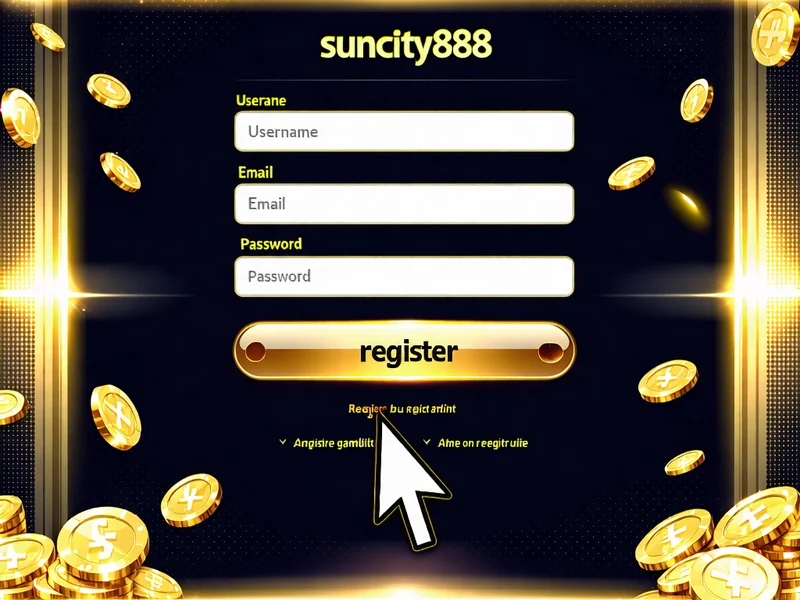 Hình ảnh quy trình đăng ký tài khoản suncity888 trên giao diện website với các bước điền thông tin và nút bấm