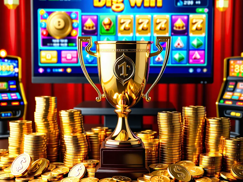 Hình ảnh một giải đấu game bài với cúp vàng, huy chương và phần thưởng lớn